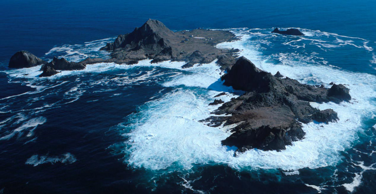 An aerial perspective of the South Farallon Islands