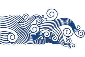 illustration depicting wind and waves